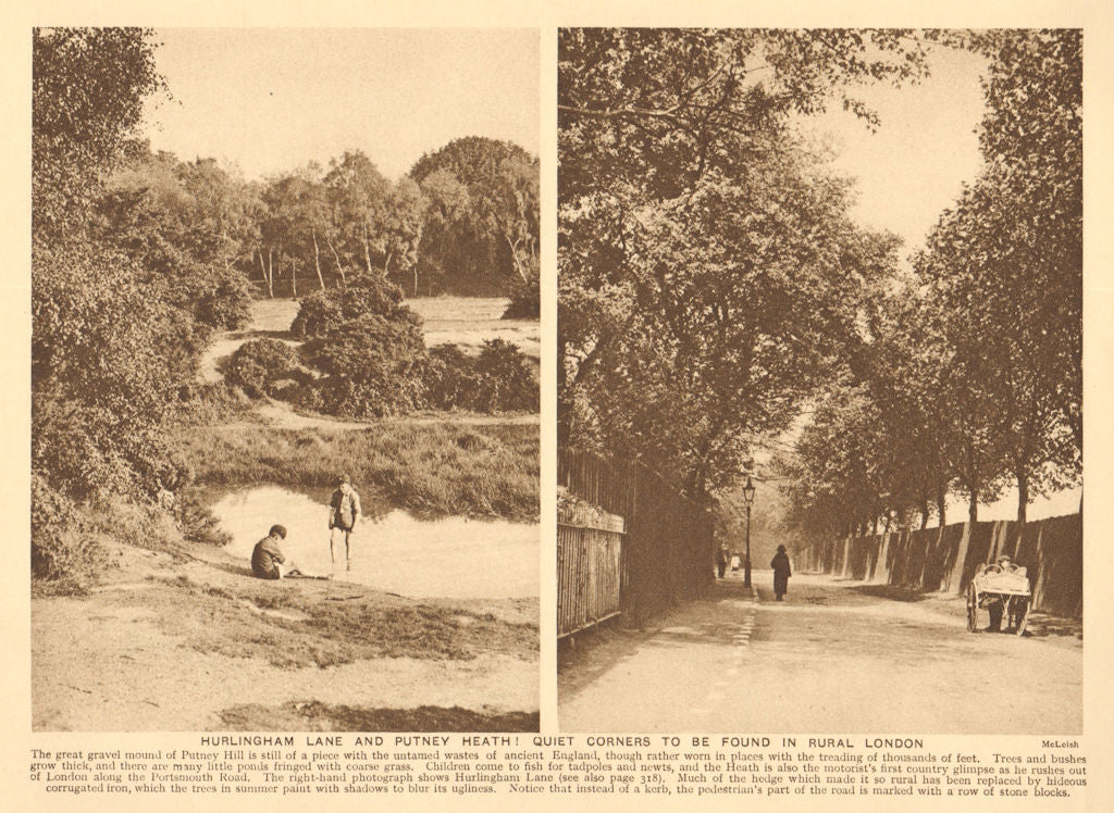 Putney Heath. Hurlingham Lane; stone blocks instead of kerb. Rural London 1926
